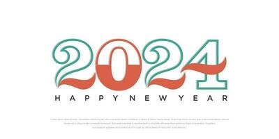 2024 Happy New Year logo text design. 2024 number design template. Vector illustration.