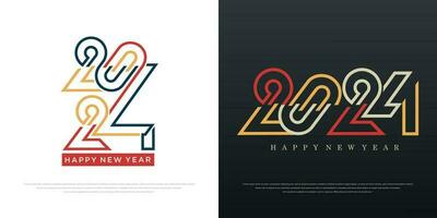 2024 Happy New Year logo text design. 2024 number design template. Vector illustration.