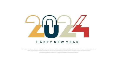 2024 Happy New Year logo text design. 2024 number design template. Vector illustration.