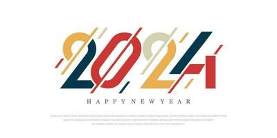 2024 Happy New Year logo text design. 2024 number design template. Vector illustration.