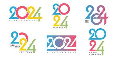 2024 Happy New Year logo text design. 2024 number design template. Vector illustration.