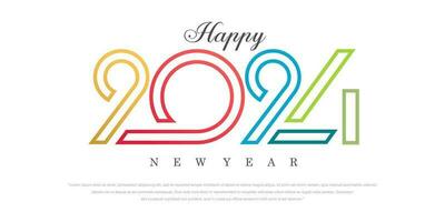 2024 Happy New Year logo text design. 2024 number design template. Vector illustration.