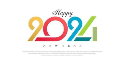 2024 Happy New Year logo text design. 2024 number design template. Vector illustration.