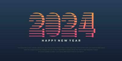 2024 Happy New Year logo text design. 2024 number design template. Vector illustration.