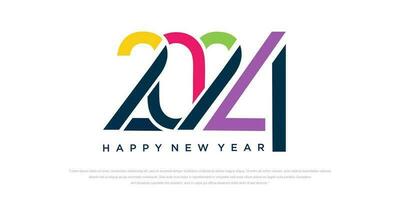 2024 Happy New Year logo text design. 2024 number design template. Vector illustration.