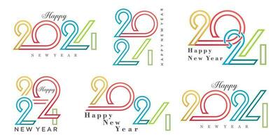 2024 contento nuevo año logo texto diseño. 2024 número diseño modelo. vector ilustración.