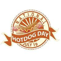 National Hotdog Day Sign vector