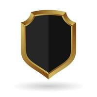 Black and gold shield protection vector ilustration