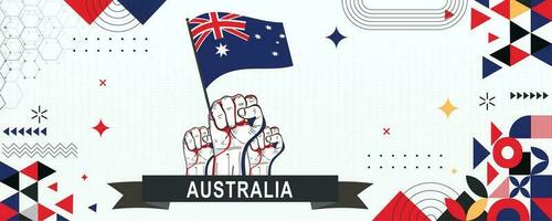 AUSTRALIA  flag independence day geometric Country web banner. corporate abstract background design with flag theme. Country Vector Illustration
