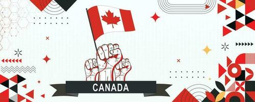 CANADA  flag independence day geometric Country web banner. corporate abstract background design with flag theme. Country Vector Illustration