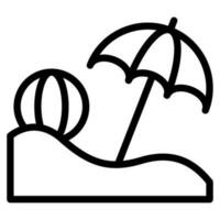 playa paraguas íconos vector