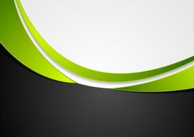 Green, grey and black abstract wavy background vector