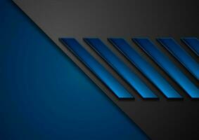Black and blue abstract tech geometric background vector