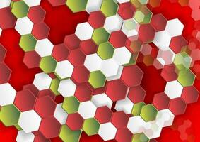 Multicolored hexagons abstract geometric background vector