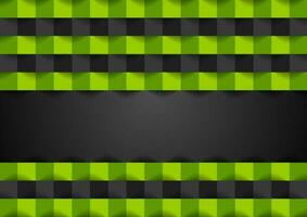 Green black squares geometric technology background vector