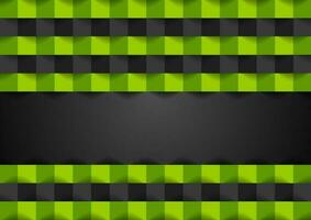 Green black squares geometric technology background vector