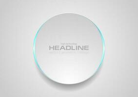 Grey circle with blue light abstract tech background vector