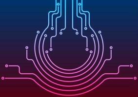 Abstract blue purple neon circuit board lines background vector