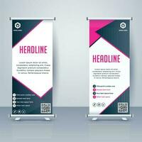 Business Roll Up Banner.Banner Template, Abstract Background vector, flyer, presentation, leaflet, j-flag, x-stand, x-banner, exhibition display,Vertical Banner Design Signboard Advertising vector