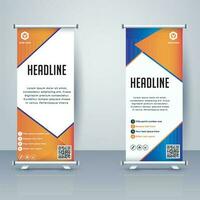 Business Roll Up Banner.Banner Template, Abstract Background vector, flyer, presentation, leaflet, j-flag, x-stand, x-banner, exhibition display,Vertical Banner Design Signboard Advertising vector