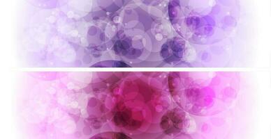 Purple and violet bokeh effect abstract banners vector