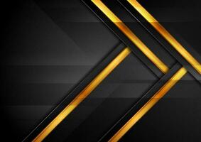 Black and golden abstract hi-tech background vector