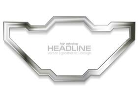 Metallic silver technology frame abstract background vector