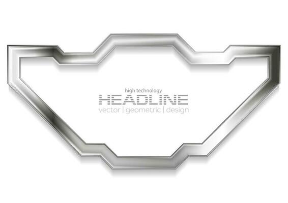 Metallic silver technology frame abstract background