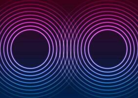 Laser neon circle rings abstract tech background vector