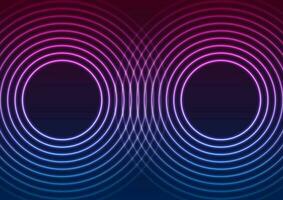 Laser neon circle rings abstract tech background vector