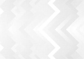 Grey and white tech arrows abstract background vector