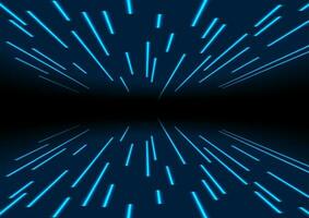 Blue neon laser trace lines abstract background vector