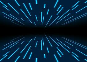 Blue neon laser trace lines abstract background vector