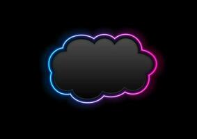 Black and glowing neon cloud hi-tech background vector