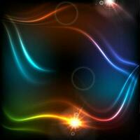 Glowing neon colorful waves abstract background vector