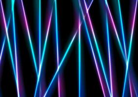 Vibrant neon laser rays stripes abstract background vector