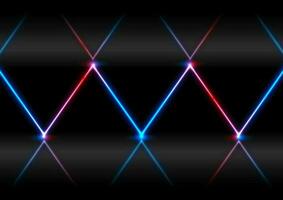 Blue red neon laser rays abstract background vector