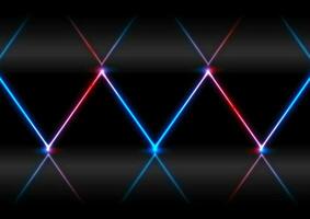 Blue red neon laser rays abstract background vector