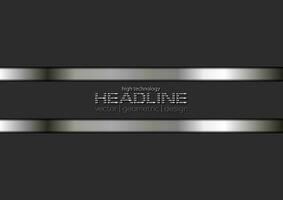 Silver metallic stripes on black background vector