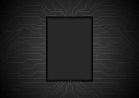 Black circuit board technology abstract background vector