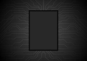 Black circuit board technology abstract background vector