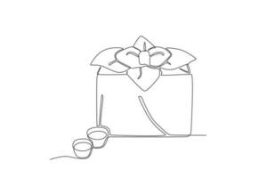 Food parcel with a flower design on it vector