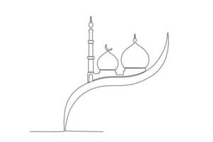 A mosque of Muslims vector