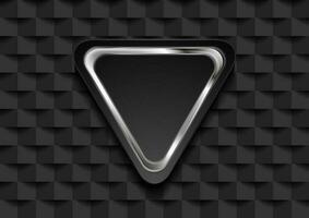 Silver triangle on black tech mosaic abstract background vector