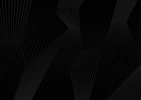 Black refracted curved 3d lines abstract background vector