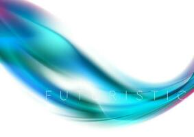 Bright blue smooth blurred waves abstract background vector