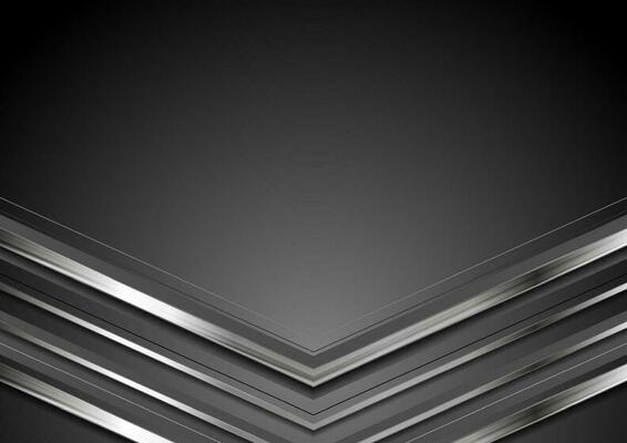 Dark grey abstract tech background with metallic arrows