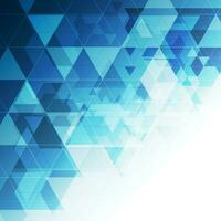 Blue triangles abstract technology low poly background vector