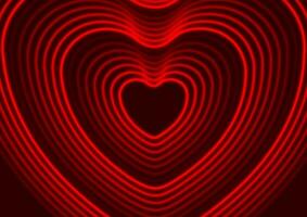 Neon glowing laser heart shape abstract background vector