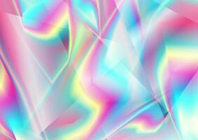 Holographic glass polygonal shapes abstract background vector